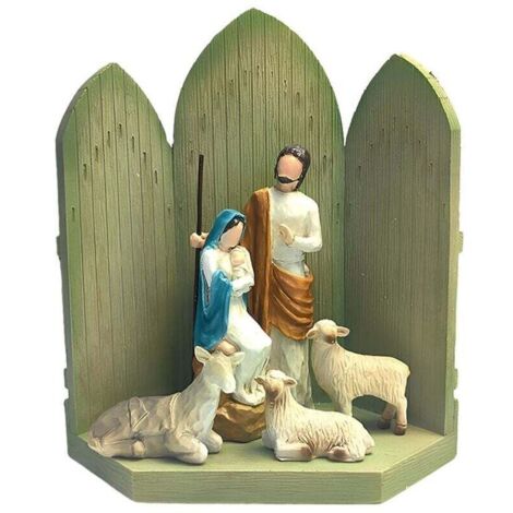 Statue de la Nativité Jésus Tabernacle Sculpture Cadeau Magique Bible Noël (1/4)