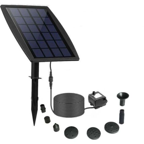 Fontaine Solaire, DIY 2.5W Solaire Flottant Extérieur Fontaine, Nouveau Pompe Bassin Solaire avec 8 Buses & 3M Câble Solar Fountain pour Bain d'oiseaux Aquarium Jardin (1/4)