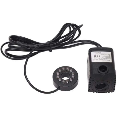 Pompe D'étang Ultra Silencieuse à Débit Réglable avec Lumière LED, Pompe à Eau Submersible 600LPH pour Aquarium (Prise UE 220‑240V) (1/4)