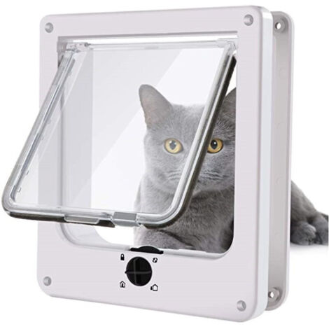 Porte pour chat, porte étanche pour animaux de compagnie avec verrouillage rotatif à 4 voies pour chats, chiots, facile à installer (1/5)