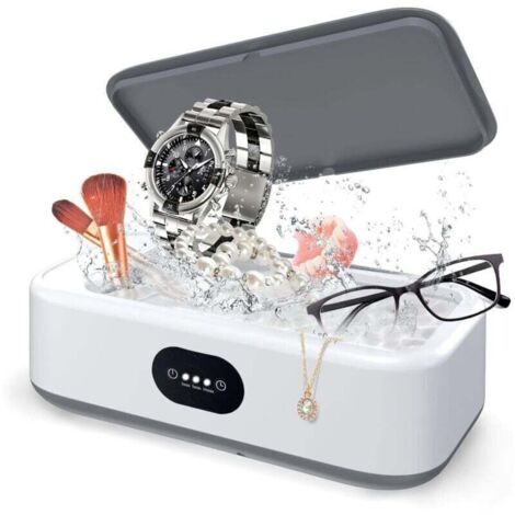 Nettoyeur Ultrasons, 640ml 49000HZ Bac Ultrasons, 40W Nettoyeur Ultrason Bijoux, Nettoyeur à Ultrasons avec 3 Réglages de Temps pour Nettoyage des Bijoux Lunettes Montres Prothèses Dentaires (1/4)