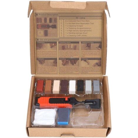 Kit de Réparation de Carrelage, Stylo Chauffant électrique pour Réparation de Carrelage, Ensemble de Blocs de Cire avec 8 Blocs de Cire, Outils de Réparation de Fissures (1/4)