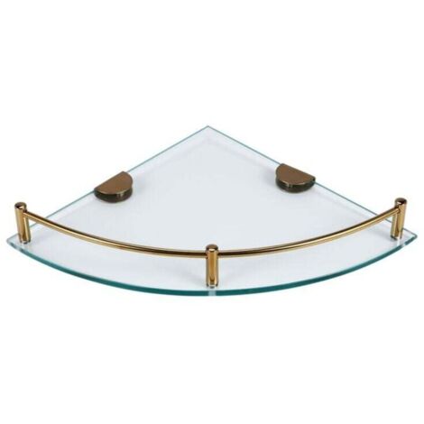 ÉTagèRes de Salle Bain, éTagèRe D'Angle en Verre Bain FixéE au Mur, Trempé pour Ranger le Gel Douche/Savon-B (1/4)
