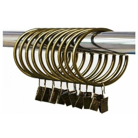 30 anneaux en métal bronze (55 mm) pour travaux manuels et clips amovibles, anneaux de rideau de douche. (1/4)