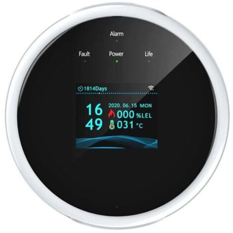 Détecteur de Gaz WiFi Intelligent, Détecteur de Fuite de Gaz Naturel/Méthane/GPL/Carbone, Écran LCD, Alarme 70dB (1/4)