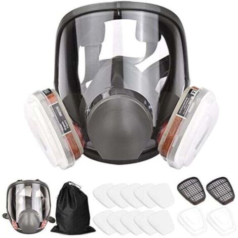 Masque respiratoire réutilisable complet pour le visage 16 en 1 - Masque respiratoire pour vapeurs organiques - Grand champ de vision pour machines à peindre, polissage, soudage et autres (1/4)
