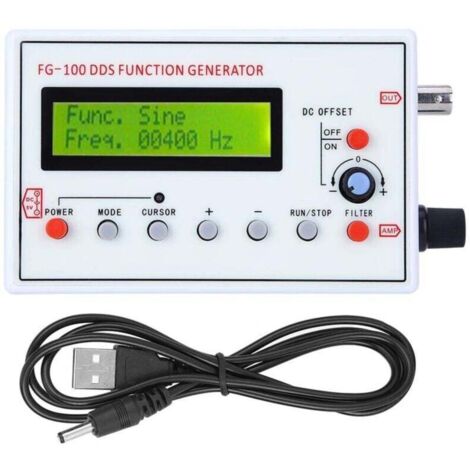 FG‑100 Générateur de Signal Fonctionnel DDS Générateur de Fréquence de Fonction de Forme D'onde USB 1HZ‑500KHz (1/4)