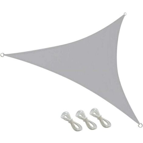 Voile d'ombrage imperméable 3 x 3 x 3 m gris –Triangulaire–Pour jardin, terrasse et balcon – Résistant aux UV et aux intempéries (1/4)