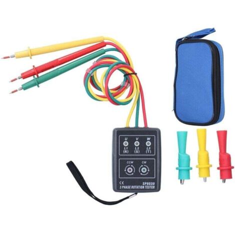 SP8030 Détecteur D'indicateur de Compteur de Rotation à 3 Phases AC 60600V Compteur de Séquence de Phase Industrielle Portable à 3 Phases (1/4)