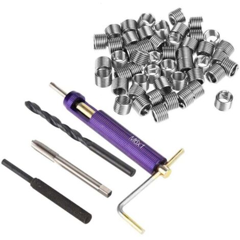 Kit de Réparation de Filetage d'Inserts Filetés en Acier Inoxydable 304 Outils d'Installation d'Insert de Type Helicoil M61.01.5D (1/4)