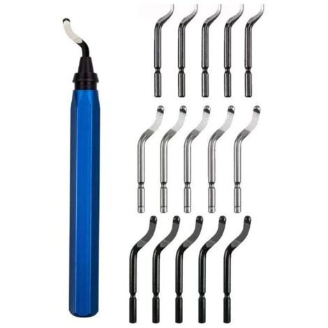 Outil d'Ébavurage Manuel, Ebavureur avec 10 BS1010 Lames de Rechange, Stylo Ebavureur, 360° Rotatif Deburr Burr Remover pour d'Impression 3D, Plastique, Aluminium, Cuivre, PVC, Acier (1/4)