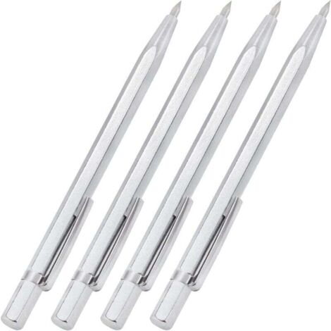 Pointe à Tracer en Carbure de Tungstène Stylos à Tracer en Métal Stylos de Gravure en Alliage pour Plaque en Céramique/Métal/Verre 4 Pièces Trusquin (1/4)
