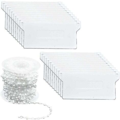 20 Pièces Stores Verticaux Poids Lattes Inférieures 89mm (3.5) x 10m Kit de Réparation de Stores, Blanc (1/4)