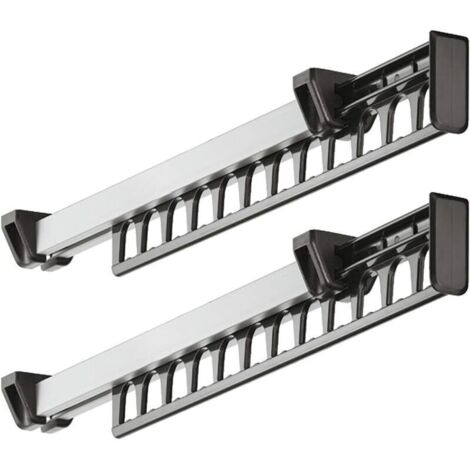 Porte-Manteau Placard Pull Out Porte-Manteau Coulissant Porte-Manteau Cintre pour 12 Cintres Longueur 312mm Lot de 2 (1/4)
