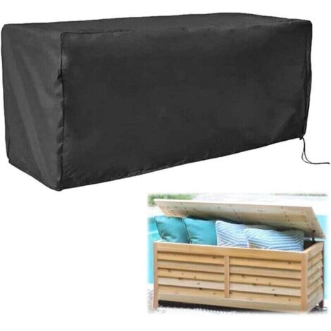 Housse Imperméable ExtérieurHousse Pour Coffre De RangementProtection imperméable et UVcouvercle de boîte de rangement extérieur123x62x55cmnoir (1/4)