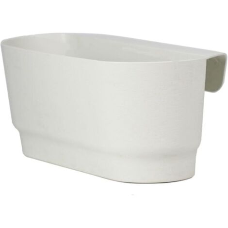 Pot de fleurs à suspendre de grande capacité - Résistant aux chocs - Trou de drainage - Pot de fleurs - Fournitures de jardin - Blanc - L451518cm (1/4)