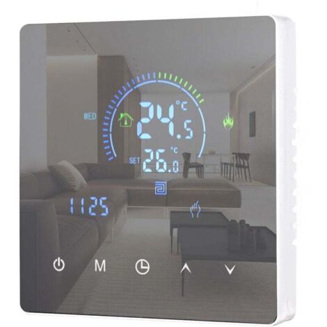 Thermostat Intelligent Intelligent, Thermostat de chauffage de l'eau, affichage LCD, bouton tactile Programmable pour la maison, le bureau, l'école, l'hôtel (1/4)