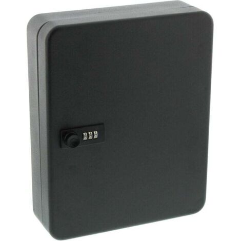 Lockable Key Box with Number Code, 36 Number Hooks, Key Cabinet KC 36 C, Sheet Steel, Matte Black (1/4)