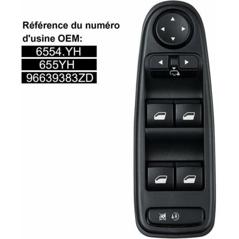 Commande Leve Vitre C4 Picasso 6554.YH Commutateur Interrupteur Bouton Lève Vitre Pour Citroen C4 Grand Picasso (1/4)
