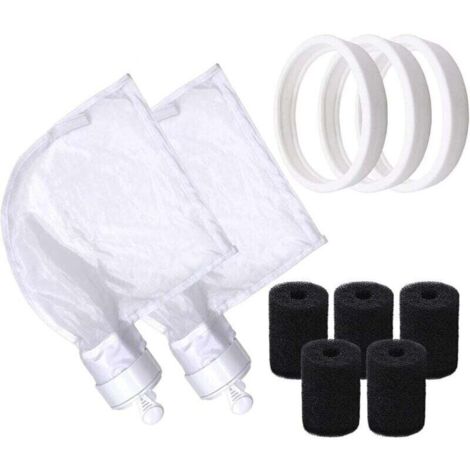 Sacs de Rechange en Nylon à Fermeture Eclair (pour Polaris 280 et 480 Seulement)+Pneus de Rechange en Caoutchouc Souple+Brosse en Mousse de Queue Robot pour Polaris (280 480 Sac Tout Usage) (1/4)