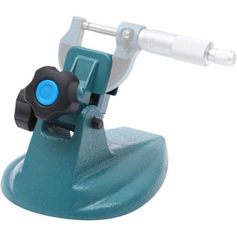 Support de Micromètre avec Double Patins Antidérapants et Base en Fonte pour le Serrage de Micromètres Extérieurs Jusqu'à 4" / 100 mm A (1/4)