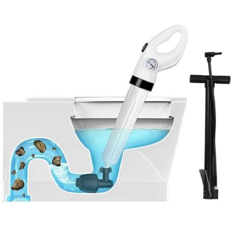 Déboucheur de Toilettes, Déboucheur de Canalisation WC à Haute Pression avec Baromètre, Débloqueur de Piston de Toilette, Débouchage pour Toilette, Évier, Baignoire (1/4)