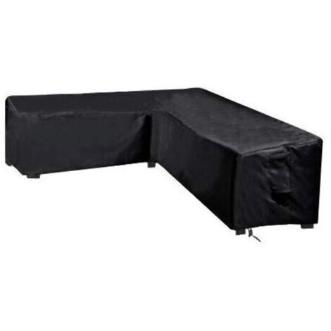 Housse de canapé en L, housse de protection pour meubles d'angle en rotin, imperméable, résistante aux UV, pour salle à manger, 286 x 286 x 82 cm (1/4)