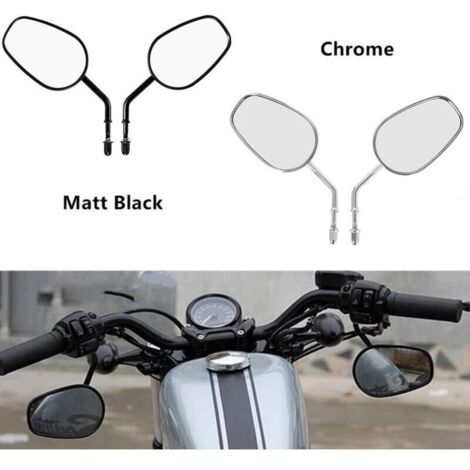 Rétroviseurs moto, rétroviseurs Harley, rétroviseurs entièrement métalliques de haute qualité, compatibles avec les rétroviseurs Harley 883 (noirs) (1/4)
