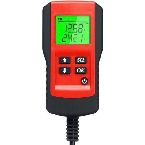 Analyseur Batterie Voiture Numérique 12V - Test Charge/Tension/Résistance - Affichage Pourcentage Vie Restante - Précision Professionnelle (1/4)