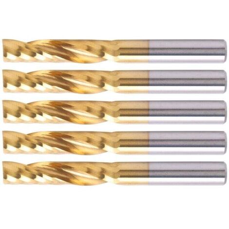 5 Pièces 6X28X55mm Professionnel CNC Fraise en Bout Métal Spirale Routeur Peu Accessoire pour Aluminium Laiton Cuivre Autres Métaux Non Ferreux A (1/4)