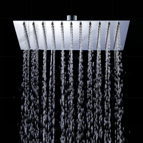 Pommeau de douche en acier inoxydable de qualité supérieure, 10 pouces, douche à effet pluie, économie d'eau, pommeau de douche, pommes de douche à économie d'eau, chrome (1/4)