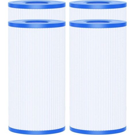 Lot de 4 Filtre de Piscine Type A ou C Compatible avec 29000E/59900E, Easy Set Cartouches Filtrantes de Piscine, 203mm x 106mm Filtres de Piscine Hors Sol (1/4)