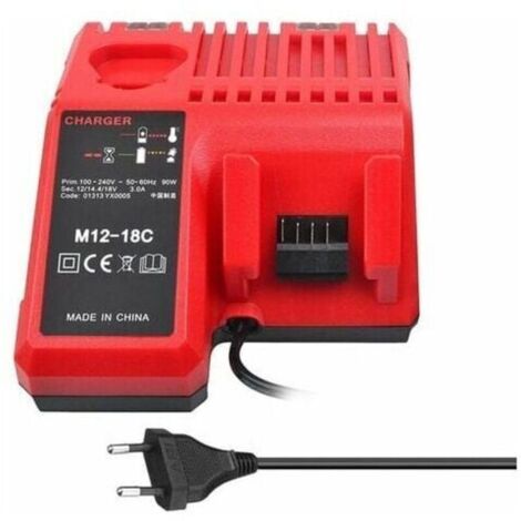 Chargeur de Batterie Li-ion M12-18C pour Batteries Milwaukee 12V, 14.4V et 18V - Compatible avec C1418C et Plus. (1/4)