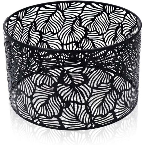 Abat-Jour pour Ampoules E14 E27 25 x 16 cm Noir Abat-Jour Tambour Universelle Moderne Lampe de Dissipation Thermique (1/4)