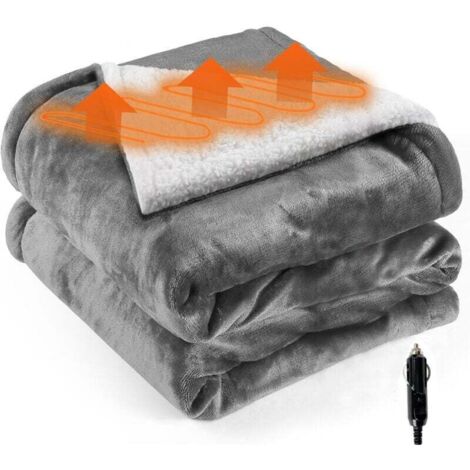 Couverture électrique 12 V pour Voiture - 150 x 100 cm - Couverture chauffante Douce - Couverture chauffante pour l'hiver, Les Voyages, Le Camping en Plein air (1/4)