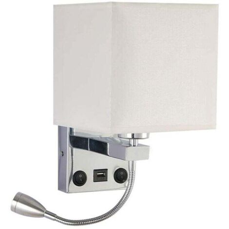 Applique Murale LED Moderne Interrupteur USB Chevet Chambre Tête de Lit Accueil Hôtel Sans Ampoules (1/4)