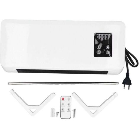 Radiateur soufflant Mural Chauffage - 1000 W / 2000 W Oscillation minuterie avec télécommande Blanc (1/4)