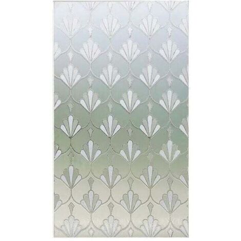 Film autocollant anti-regards pour fenêtre Motif fleur du bonheur, décoration de salle de bain (50 x 500 cm) (1/4)