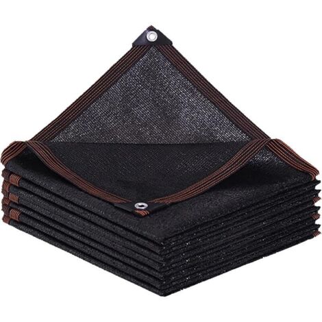 Filet d'ombrage - Filet d'ombrage avec œillets - 70 % de taux d'ombrage - Résistant aux UV - Pour protection des plantes, serre, abri ou chenil - 3 x 4 m - Noir (1/4)