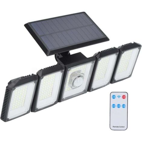 Lampe Solaire Exterieur, Lumière Solaire Extérieure avec Détecteur de Mouvement 300 LED, IP65 Étanche Projecteur Solaire Extérieur (1/4)