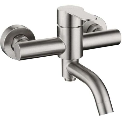 Robinet mitigeur de douche, plage d'installation : 13-17 cm, surface brossée, système de salle de bain Maison et jardin Bricolage (1/4)