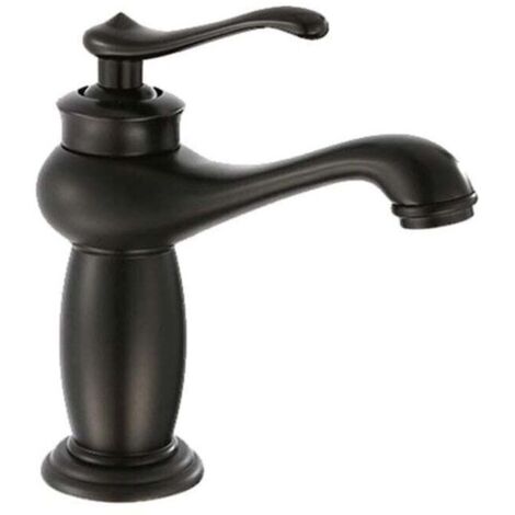 Cuivre Noir Ancien Robinet de Cuisine de Salle de Bain monotrou monocommande mitigeur Eau Froide-Chaude Lampe Cuisine Canal Robinet Simple Connexion (1/4)