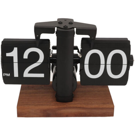 Horloge à Rabat rétro – Horloge de Bureau numérique à Rotation Automatique, Horloge de Bureau mécanique à Piles, Noir – Idéale pour la Maison, Le Bureau, la décoration de la Chambre (1/4)