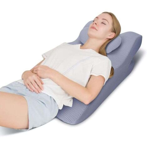 Oreiller Face vers Le Bas en Mousse à Mémoire de Forme, Hauteur Réglable, Oreiller pour Dormir sur Le Ventre, Maux de Dos, Coussin D'élévation des Jambes Gris (1/4)
