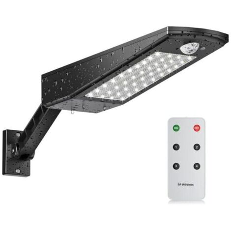 Projecteur solaire 48 LED étanche IP65 avec support réglable et télécommande, éclairage solaire d'extérieur avec détecteur de mouvement pour jardin (1/4)