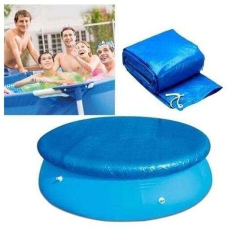457 cm de Diamètre Bâches pour Piscines,Couverture de Protection de Piscine Ronde avec Attaches en Corde,Bâche Durable Antipoussière Coupe-Vent pour Piscines Hors Sol Rondes (1/4)