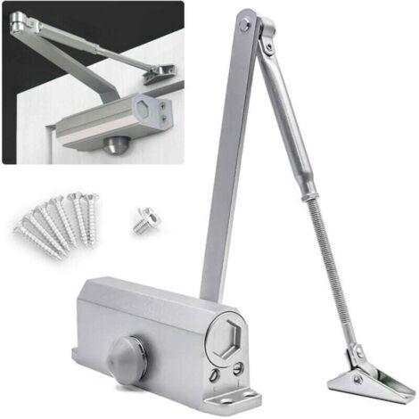 Enowelir Ferme-porte Hydraulique Automatique avec Dispositif D'arrêt,, Ferme Porte à Ressort Réglable, Tampon Fermé usage Commercial et Résidentiel Porte de 45-85 kg (1/4)