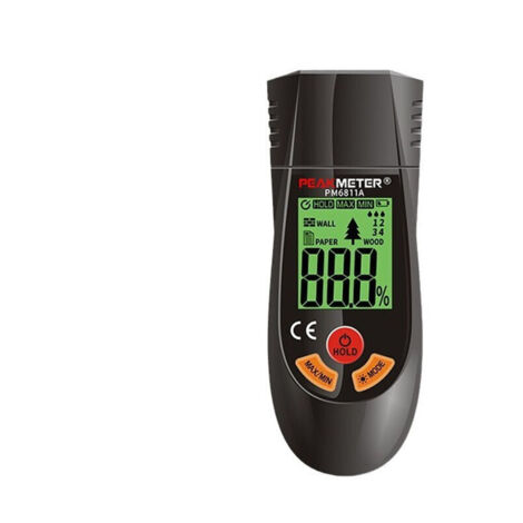 Moisture Tester, Pin Moisture Meter (6 Modes), can quickly measure the moisture content of logs, paper, plywood, gypsum walls, floors and building materials. (1/4)