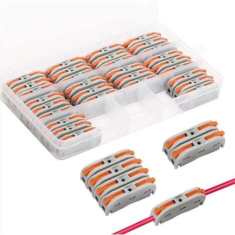 Enowelir 30 Pièces Connecteurs Electriques Rapide avec Levier, Bornes de Connexion Automatique, domino electrique，et Peut être Librement Combiné,Compact Borne connexion électrique (1/4)