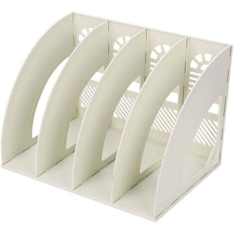 Enowelir 4Compartiments Etagère De Rangement Module, Boîte de Rangement Classement Magazine Classeur DIY Porte-revues en plastique Organisateur de Bureau pour Magazine Papier A4 Livre Dossier (1/4)